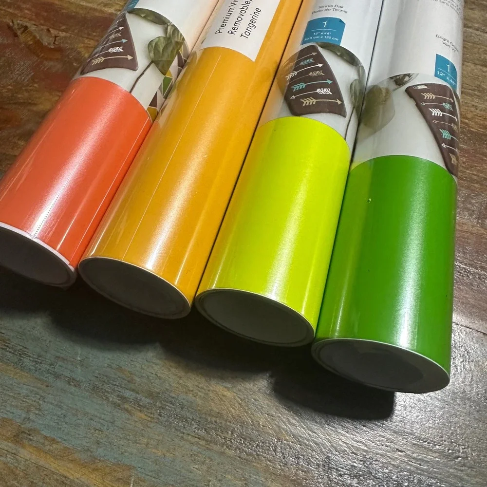 Cricut Premium Vinyl Removable Matte 12x48 Bundle Orange Tangerine Green 4 Rolls